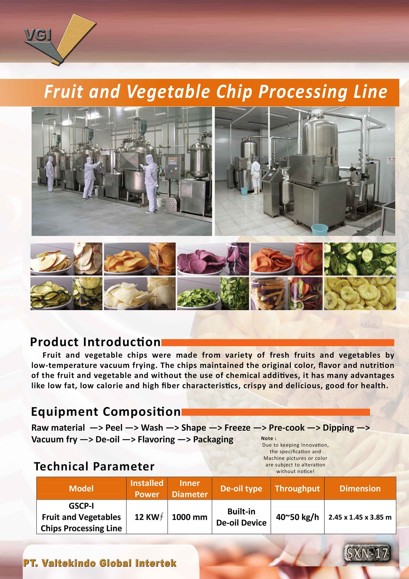 Fruit and Vegetable Chip Processing