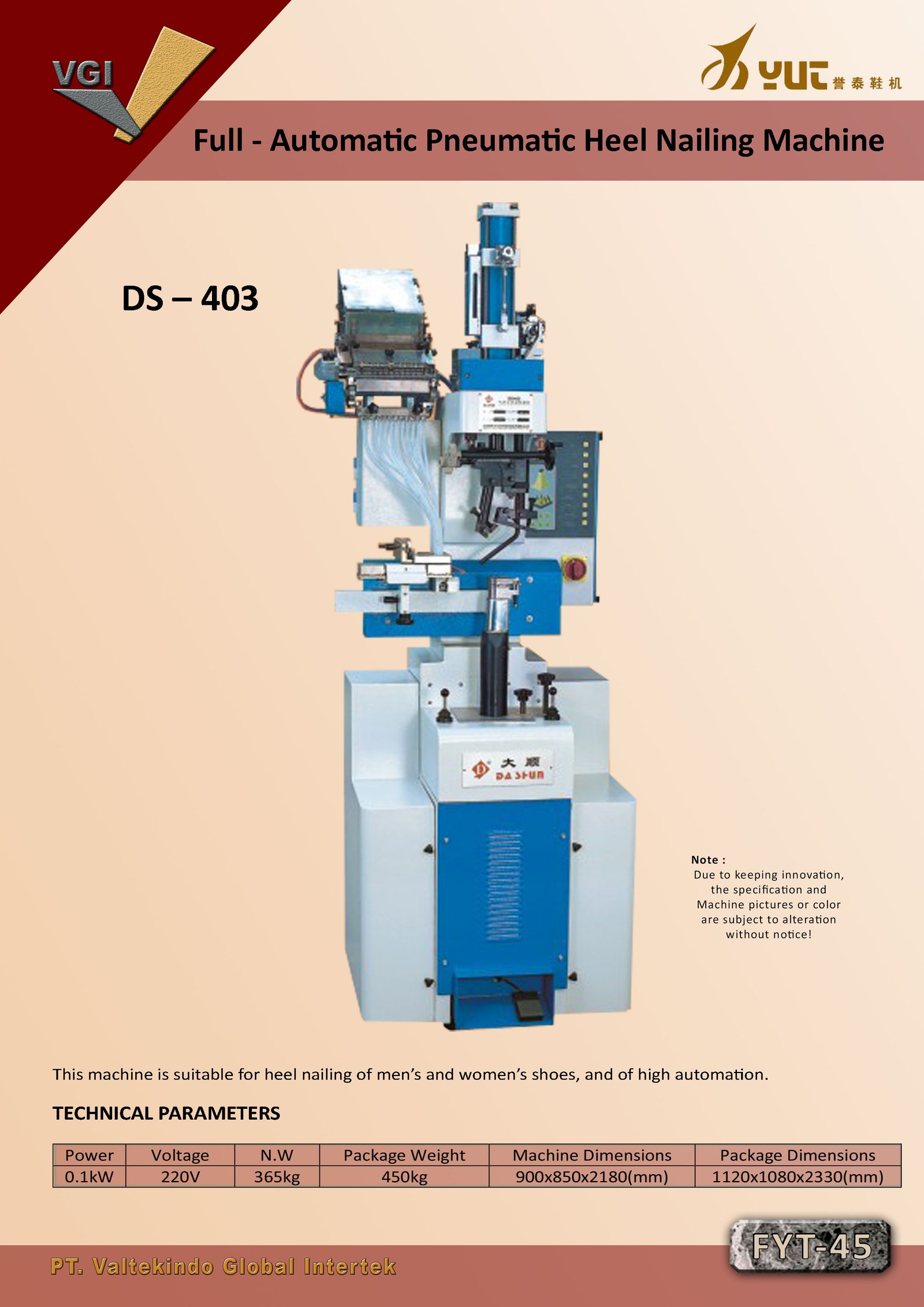 Full Autoamtic Pneumatic Heel Nailing Machine