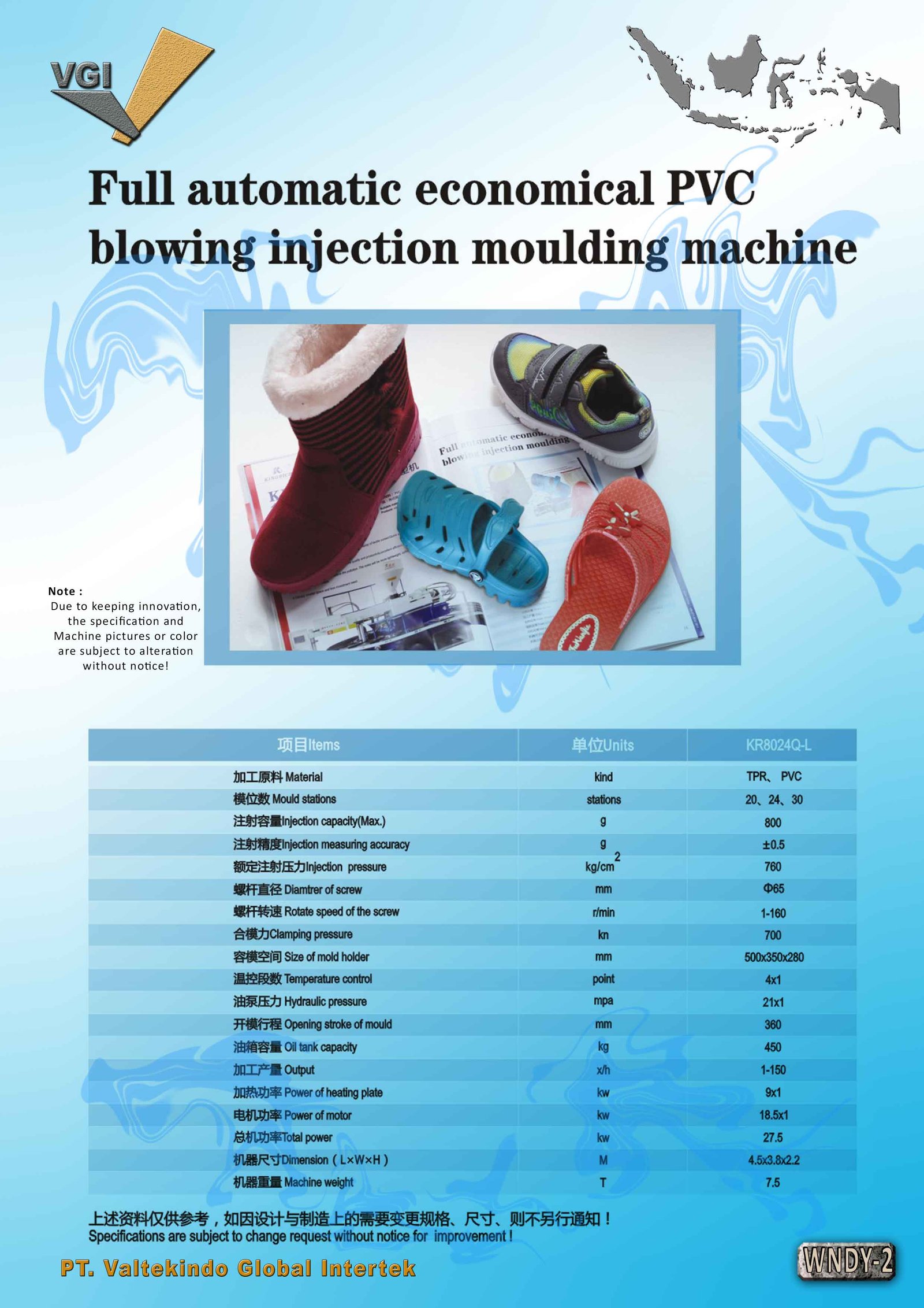 FULL AUTOMATIC ECONOMICAL PVC BLOWING  MOLDING MACHINE 