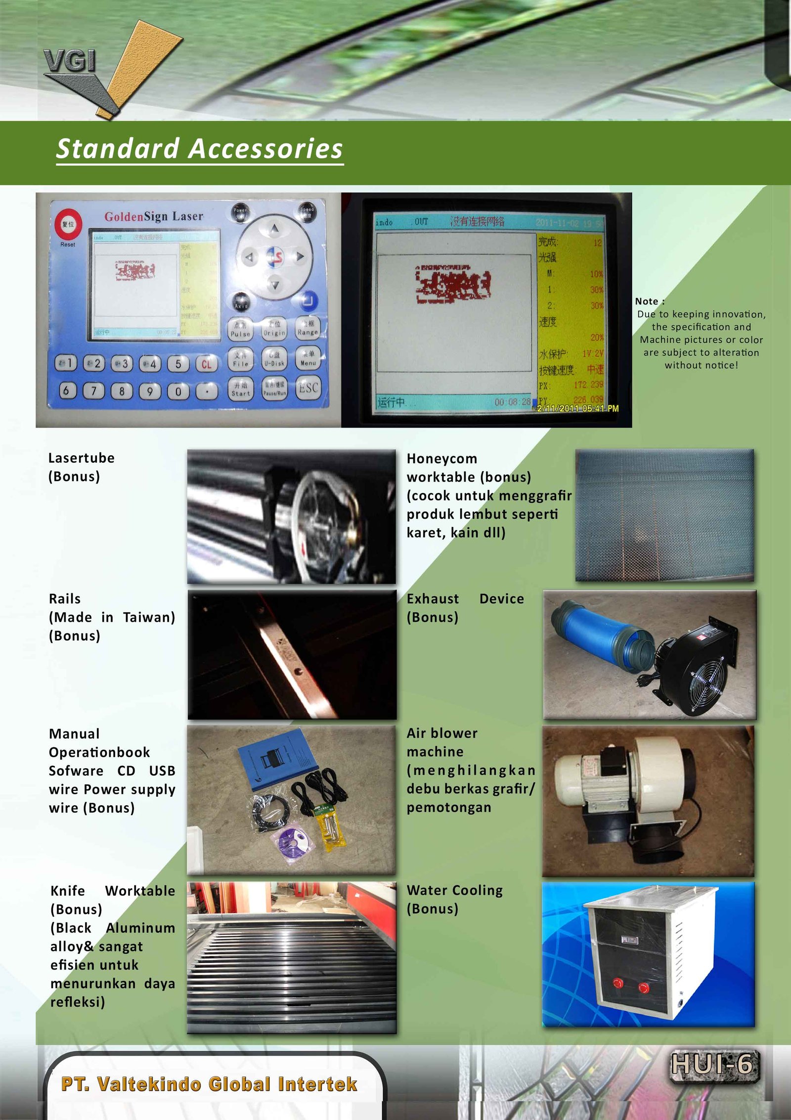 Grafir Laser & Potong (Khusus Non Logam) Standard Accessories 