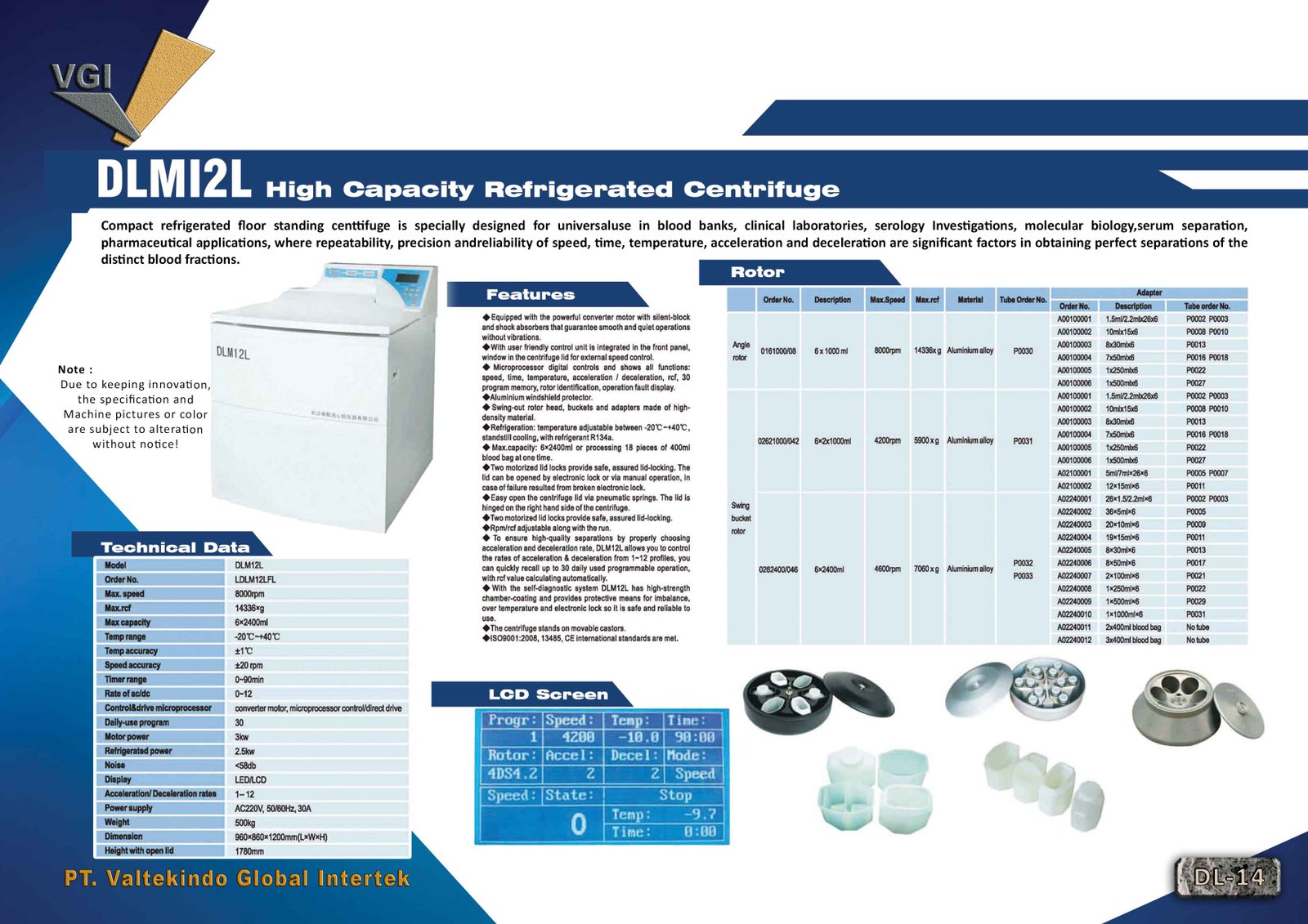 High Capacity Refrigerated Centrifuge