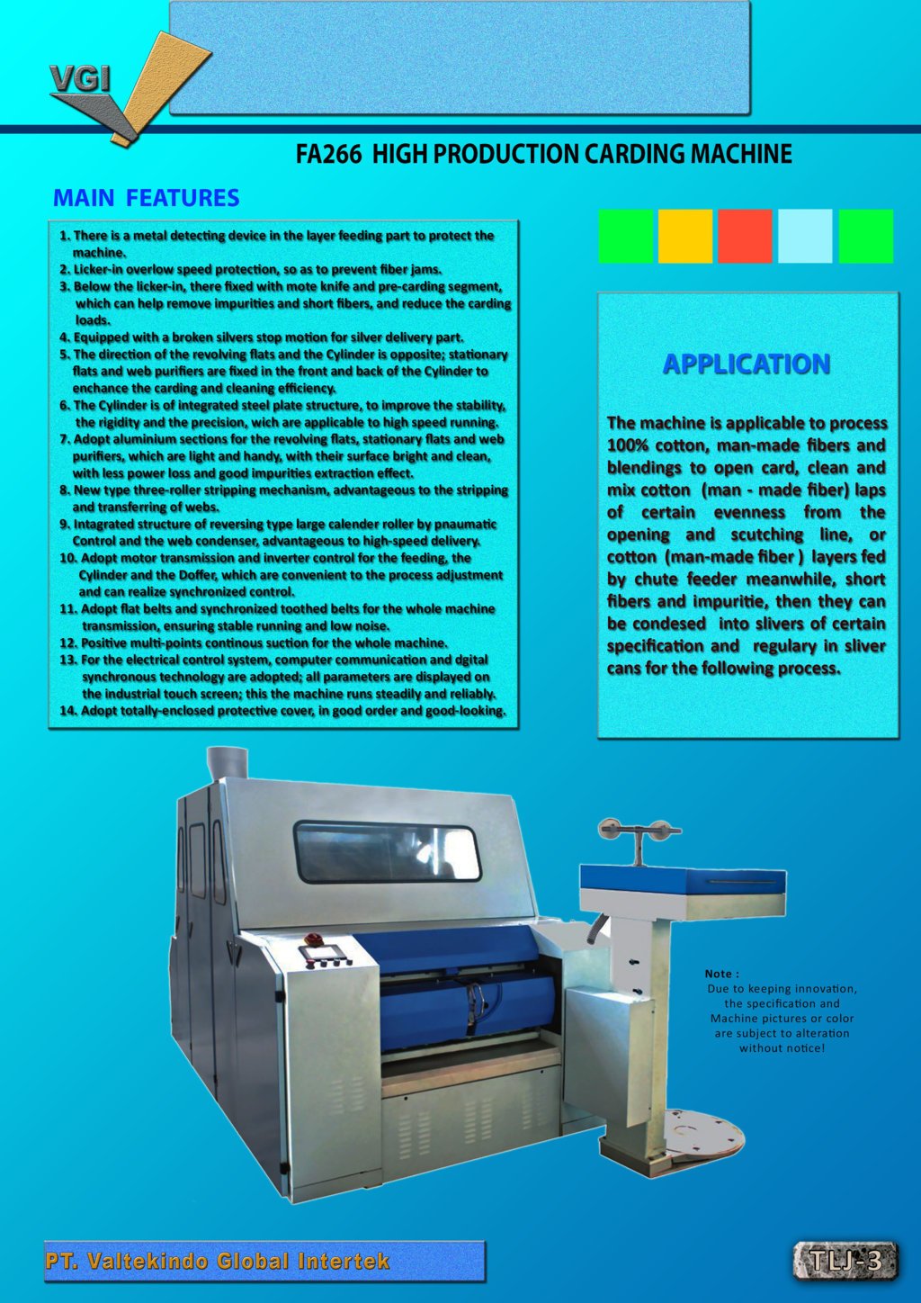 HIGH PRODUCTION CARDING MACHINE