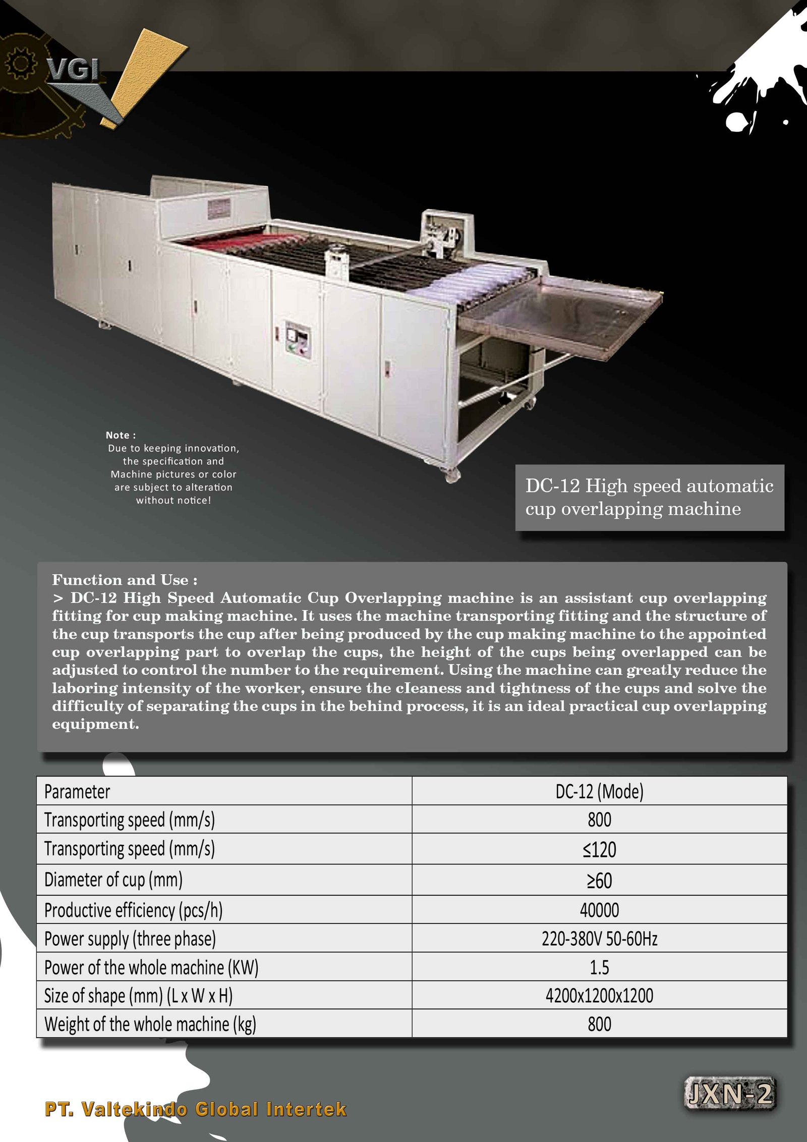 High Speed Automatic Cup Overlapping Machine