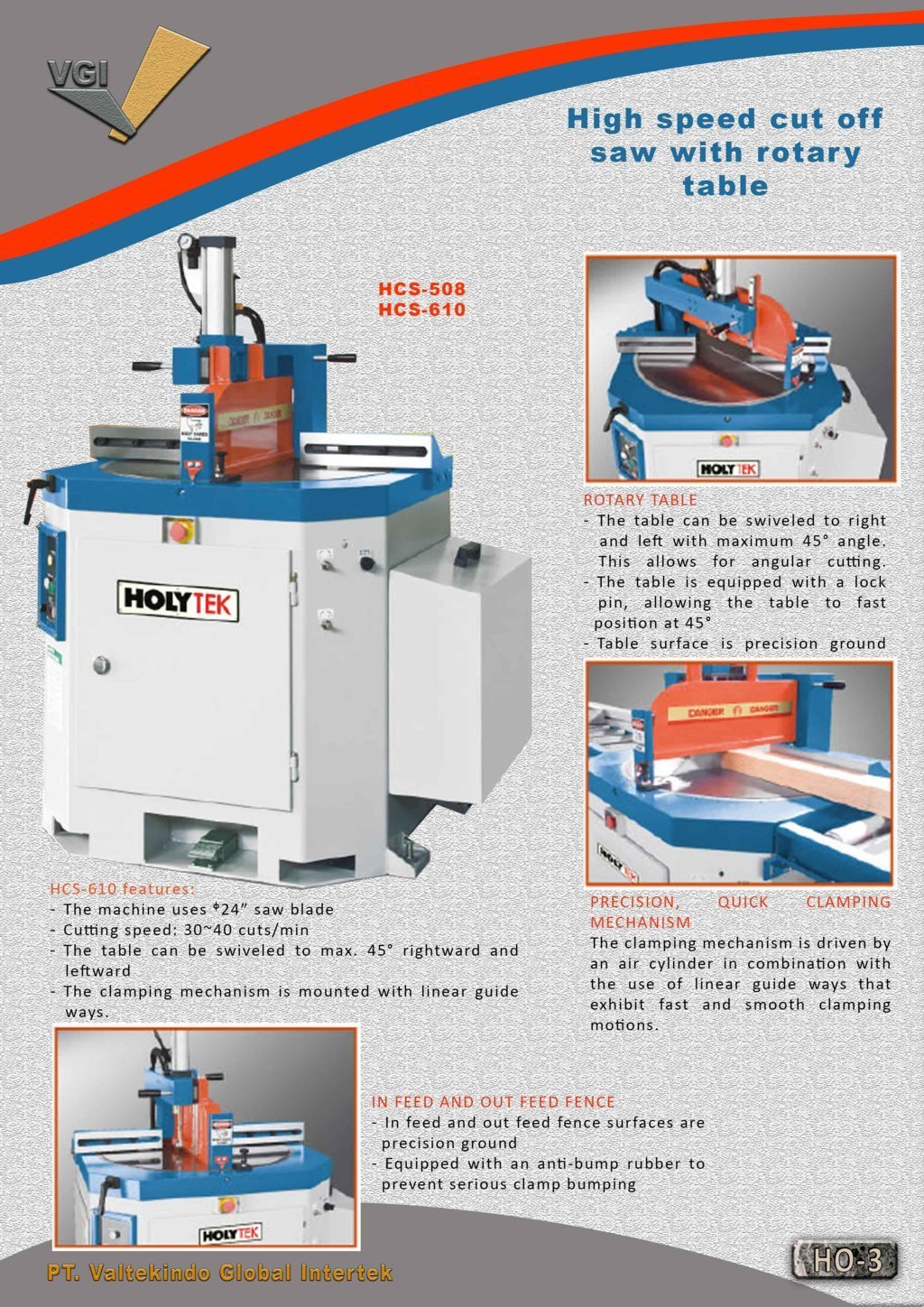 High speed cut off saw with rotary table