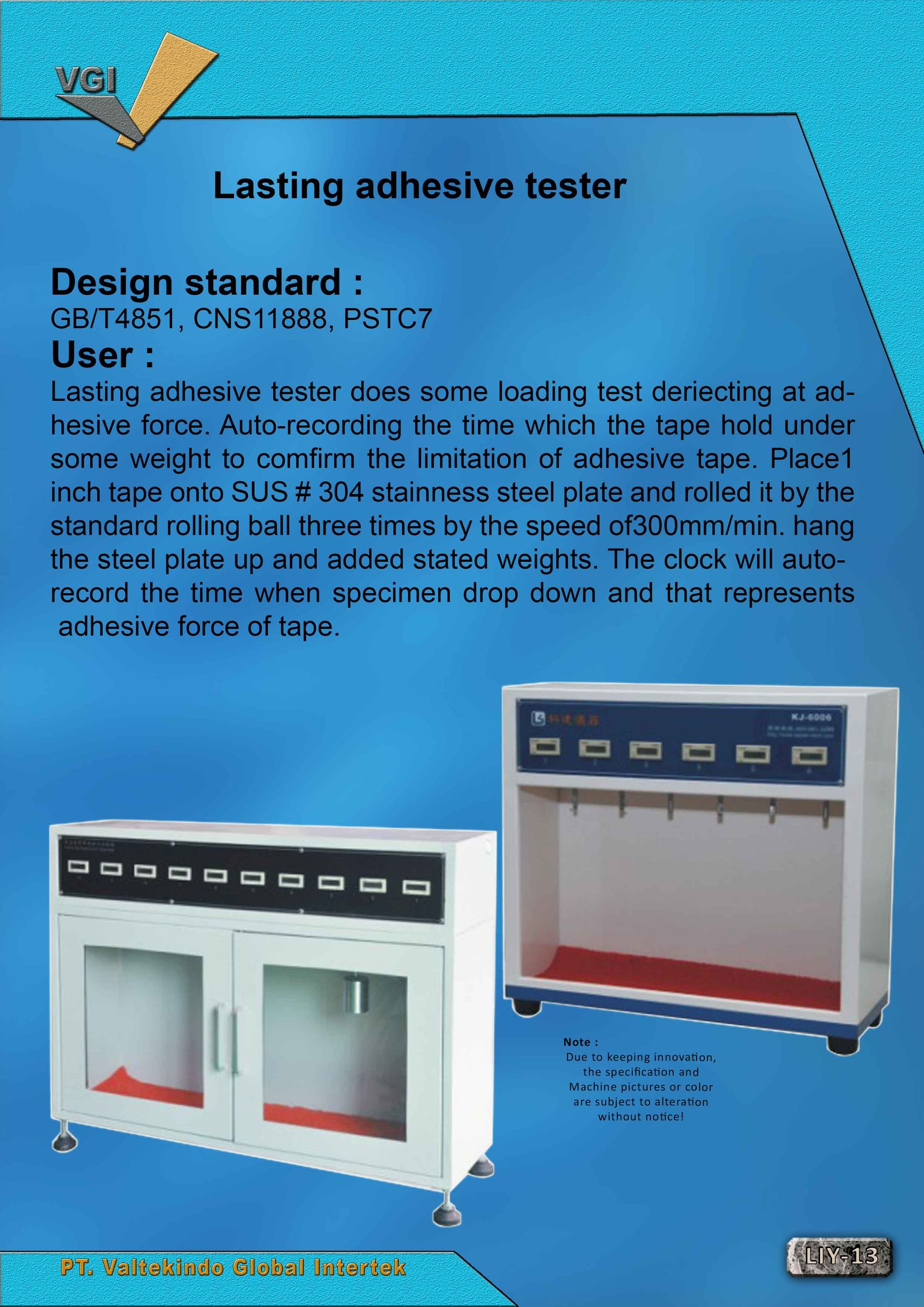 Lasting Adhesive Tester