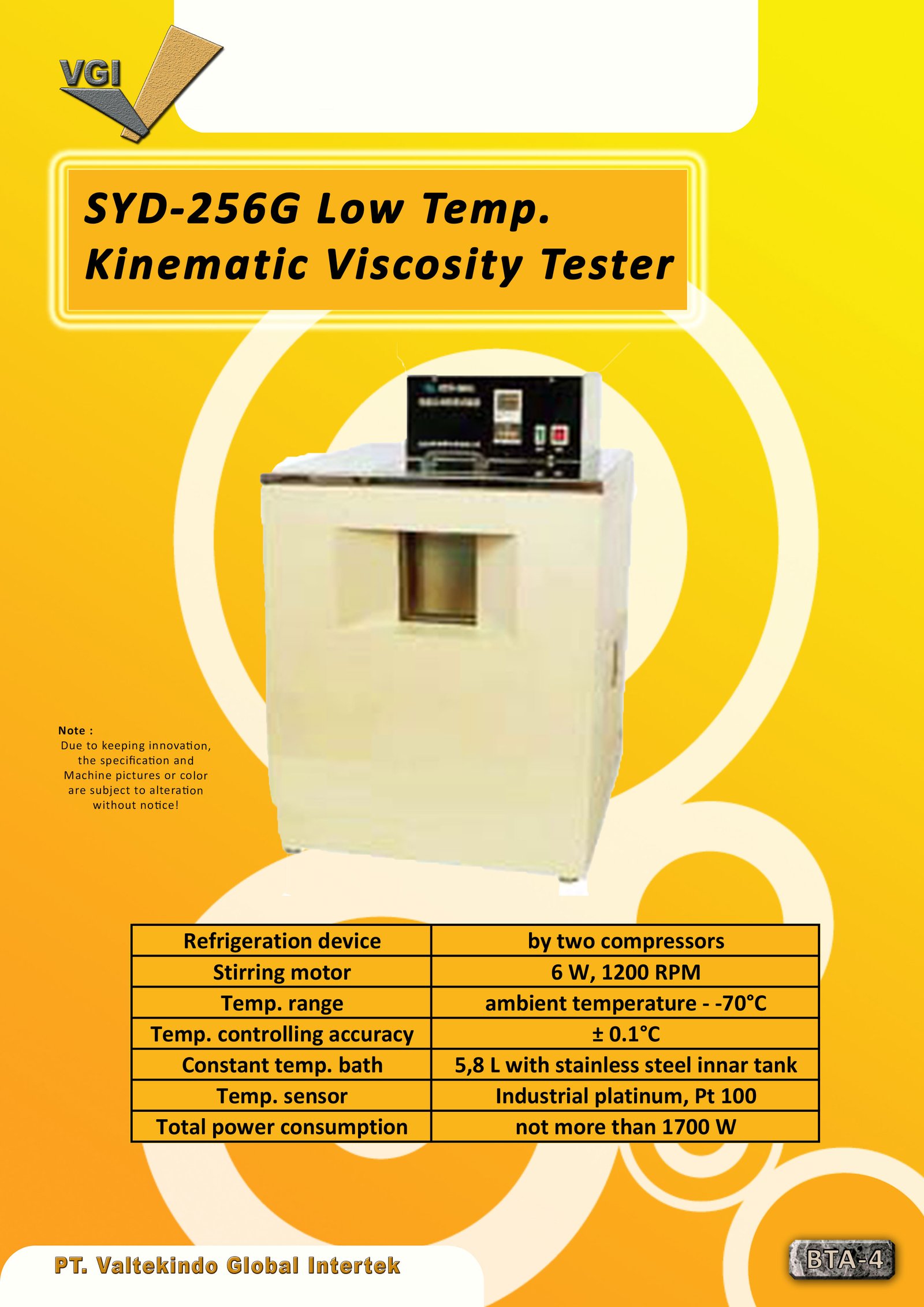 Low Temp. Kinematic Viscosity Tester