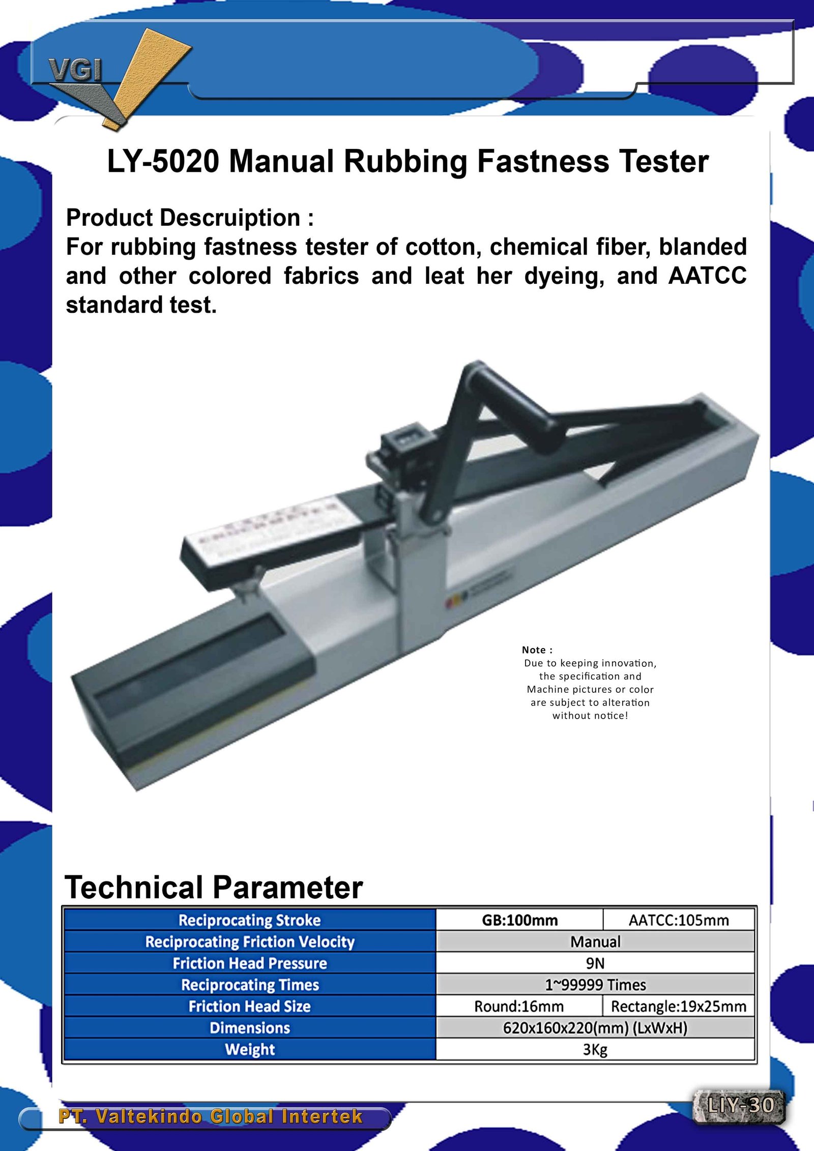 Manual Rubbing Fastness Tester