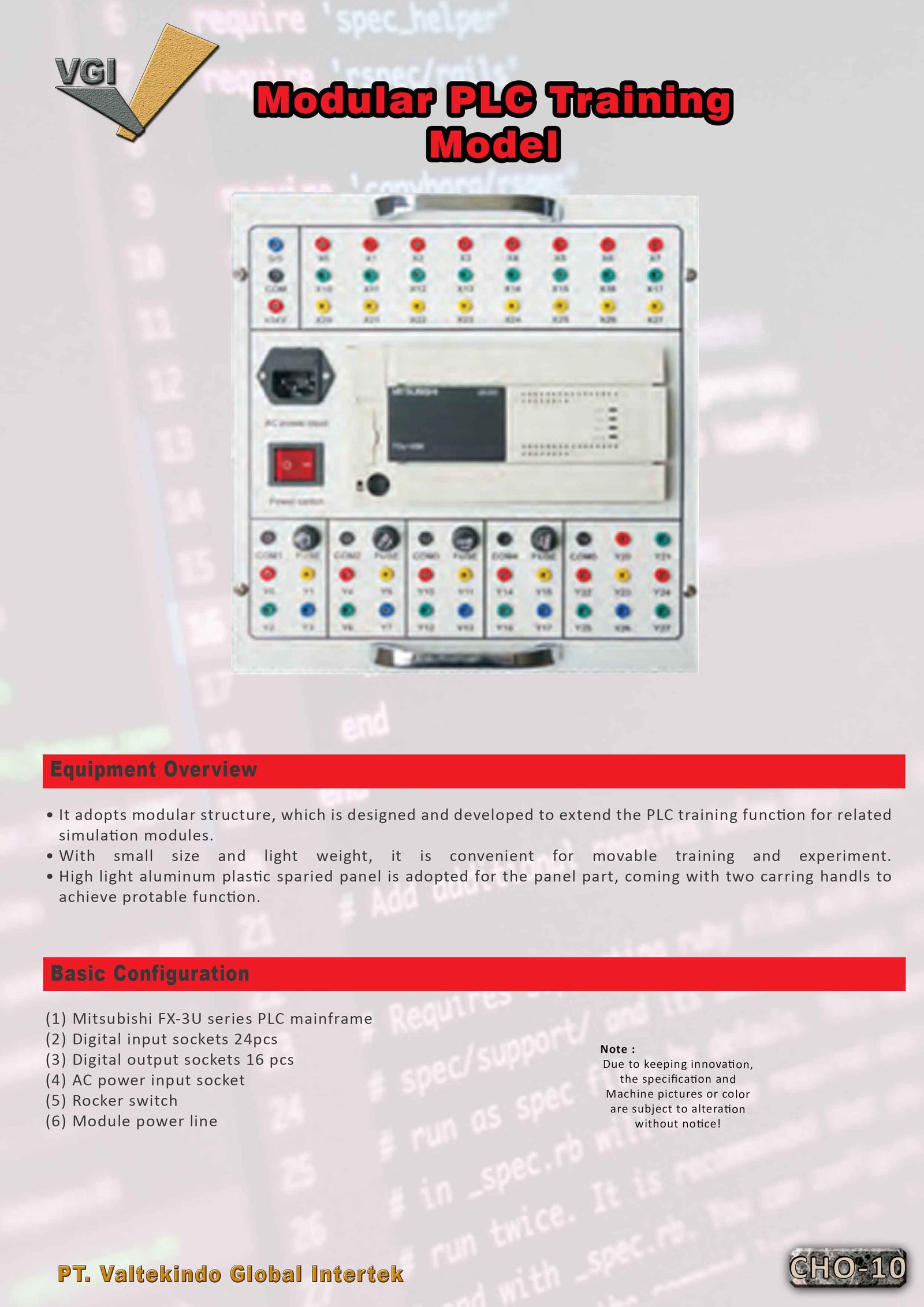 Modular PLC Training Model