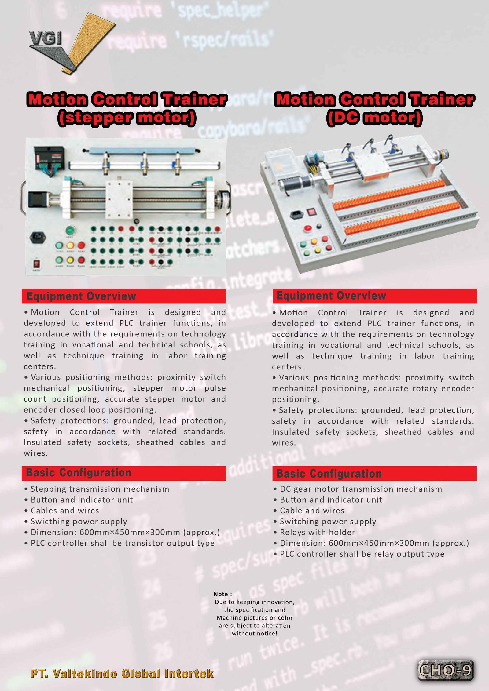 Motion Control Trainer (Stepper Motor & DC Motor)