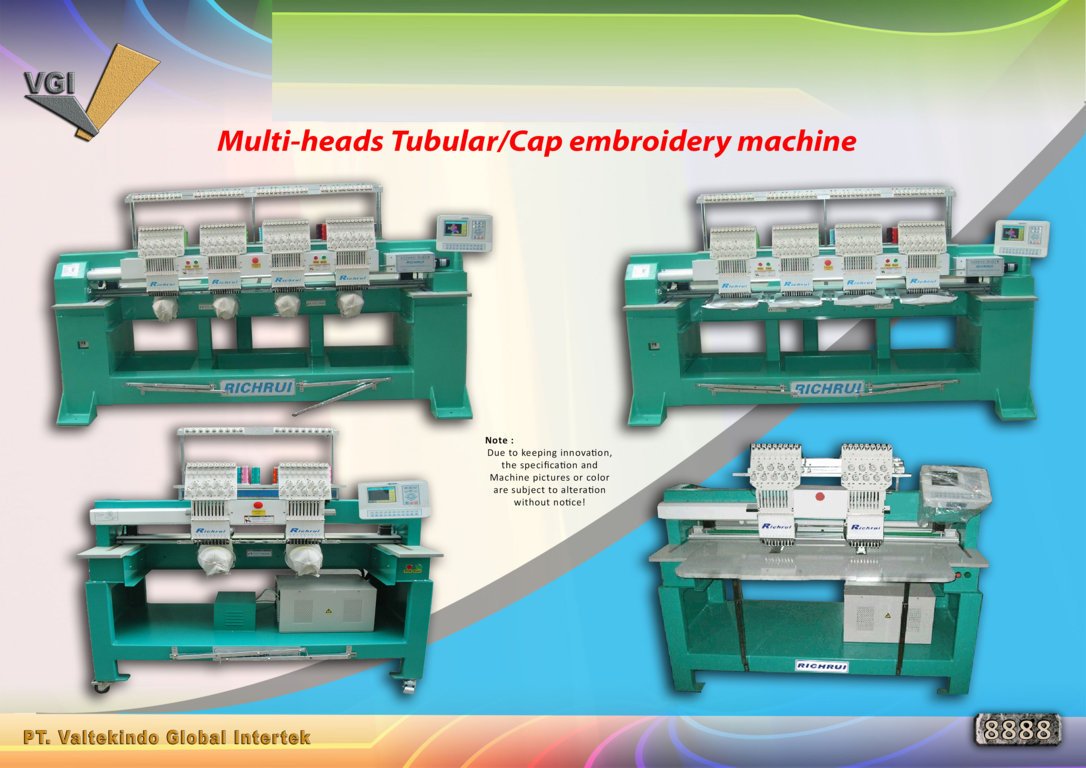 Multi heads Tubular Cap embroidery machine2 