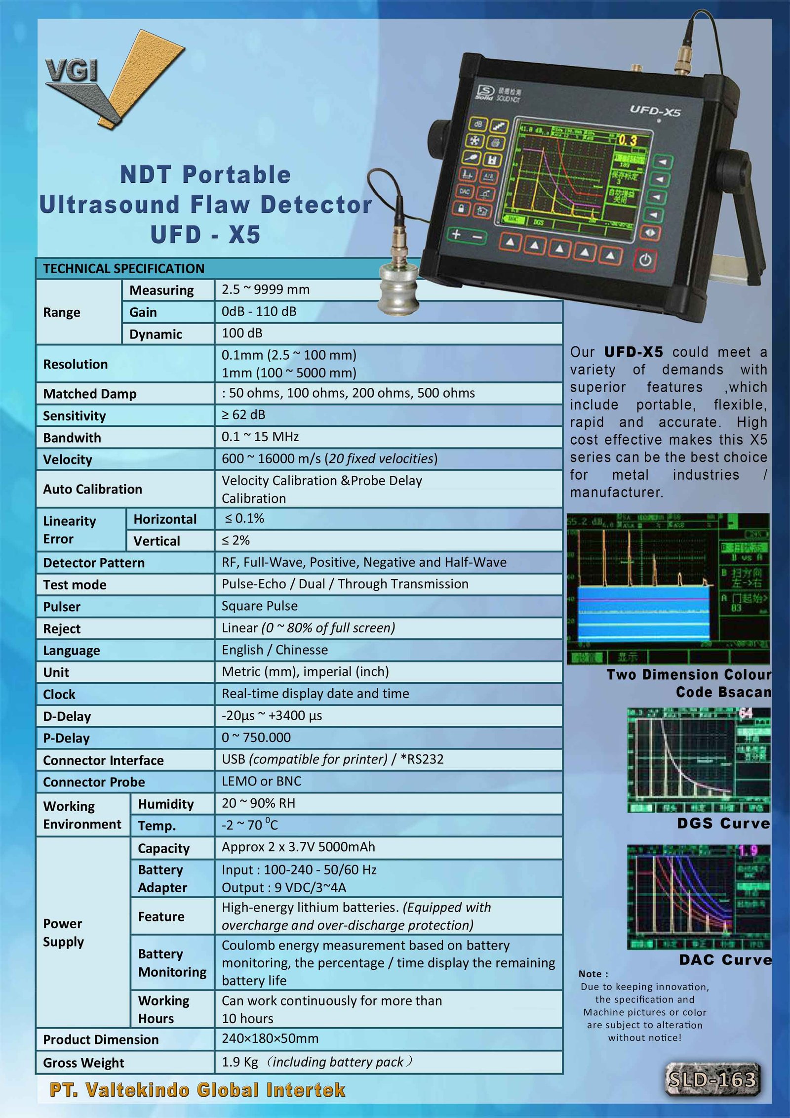 NDT Portable Ultrasound Flaw Detector