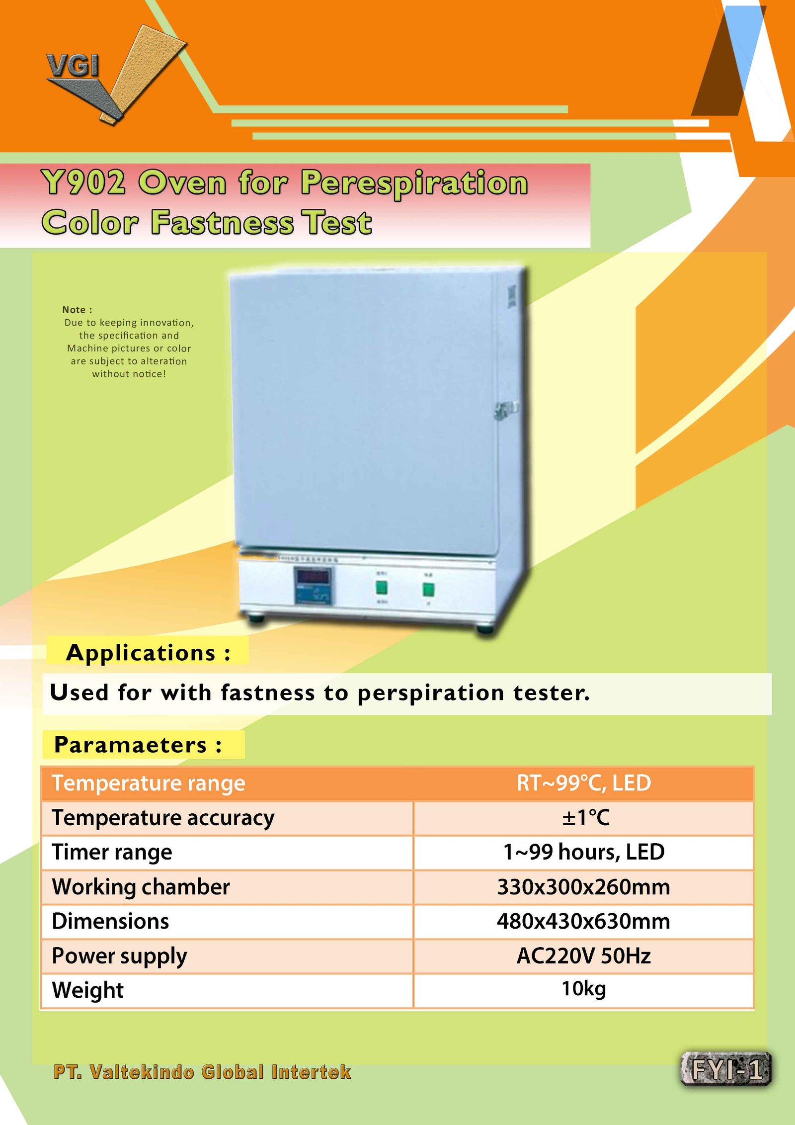 Oven For Perspiration Color Fastness Test 