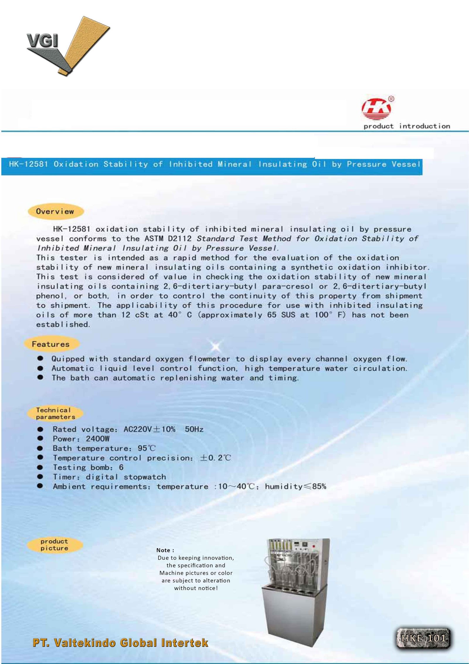 Oxidation Stability Of Inhibited Wineral Insulating Oil