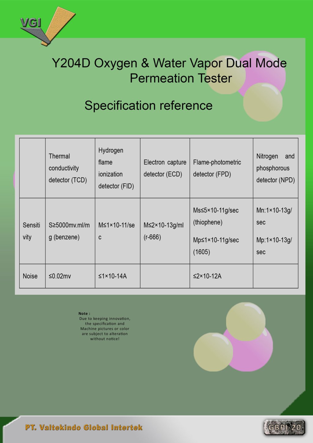 Oxygen & Water Vapor Dual Mode Permeation Tester Specification