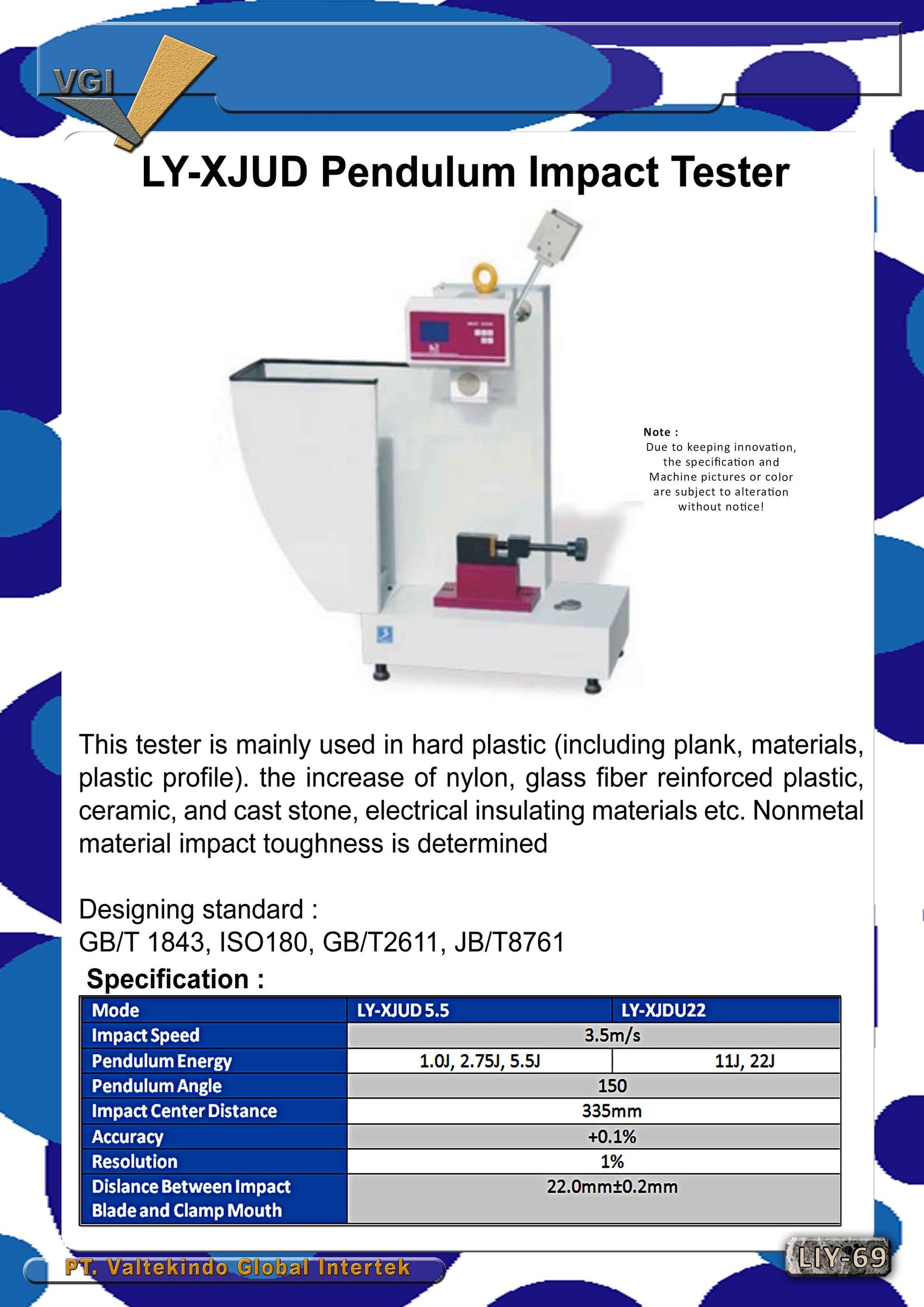 Pendulum Impact Tester