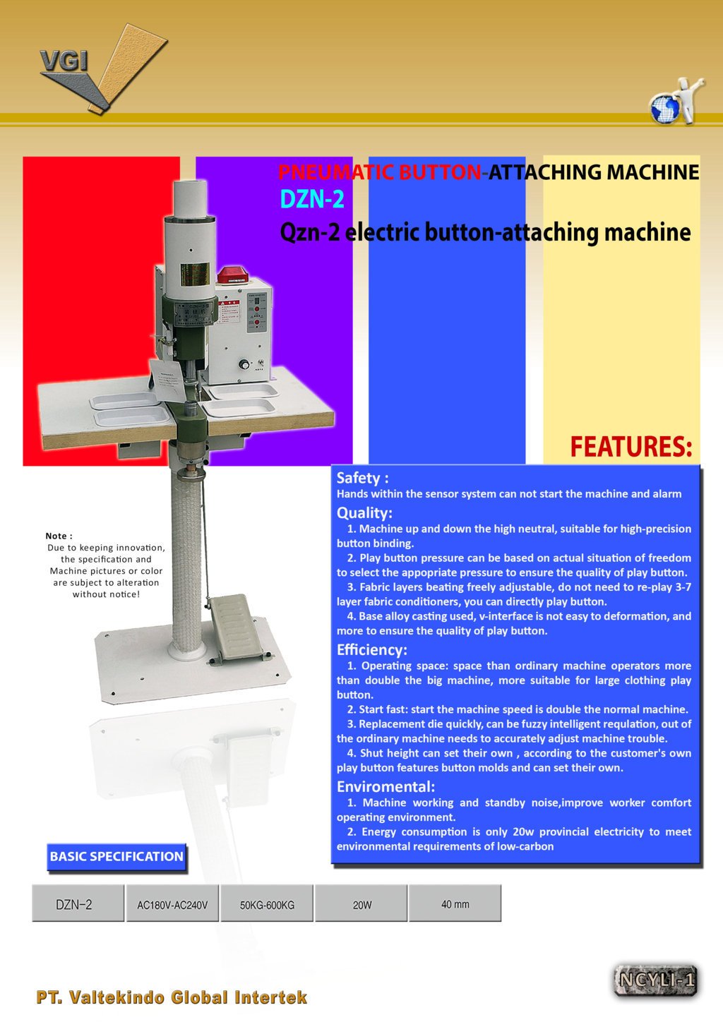 Pneumatic Button Attaching Machine