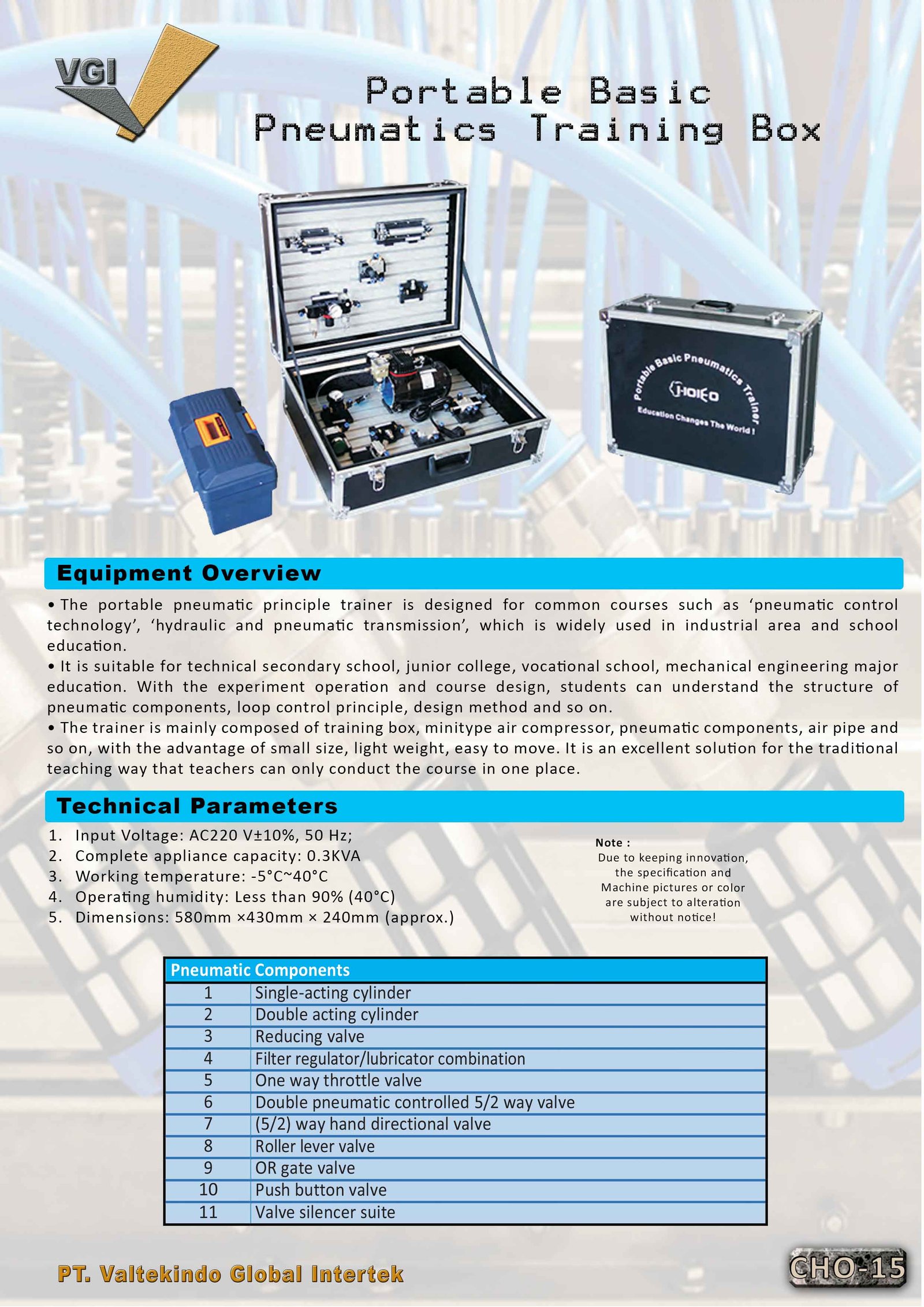 Portable Basic Pneumatics Training Box