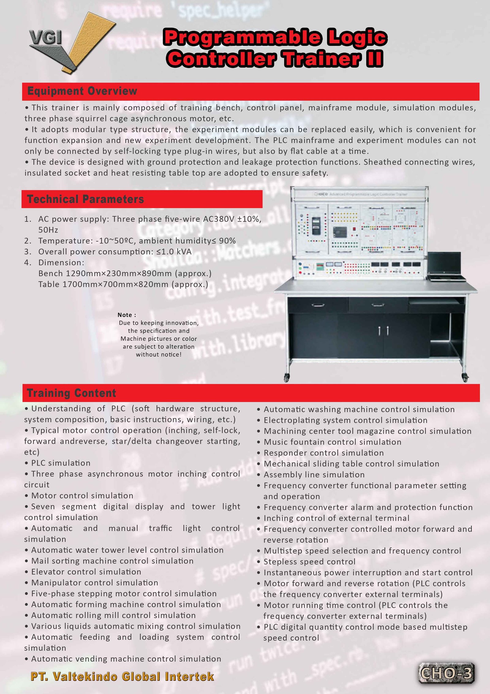 Programmable Logic Controller Trainer II