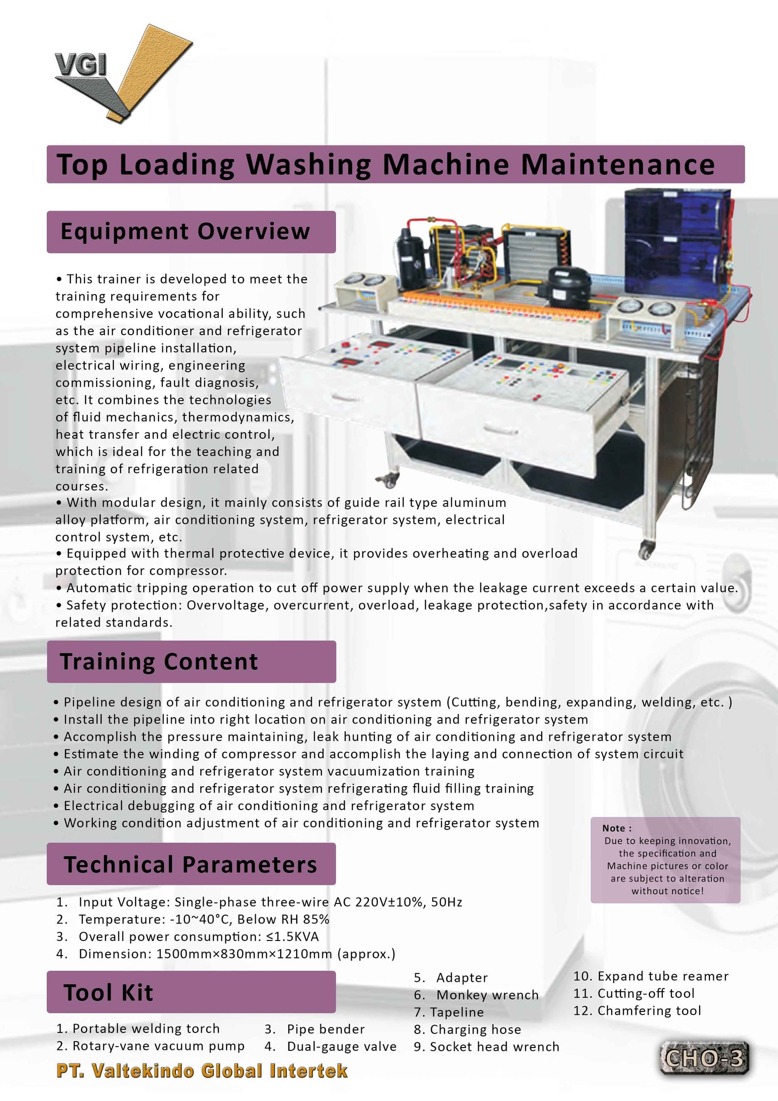 Refrigeration & Air Conditioning System Trainer 1  