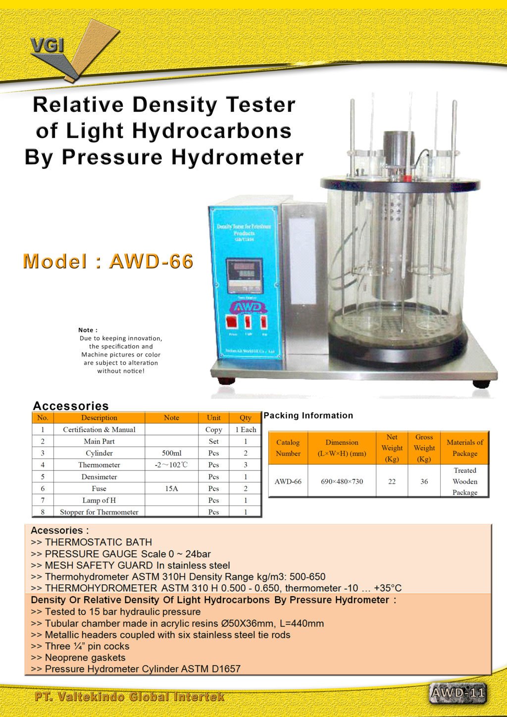 Relative Density Tester OF Light Hydrocarbons By Pressure Hydrometer