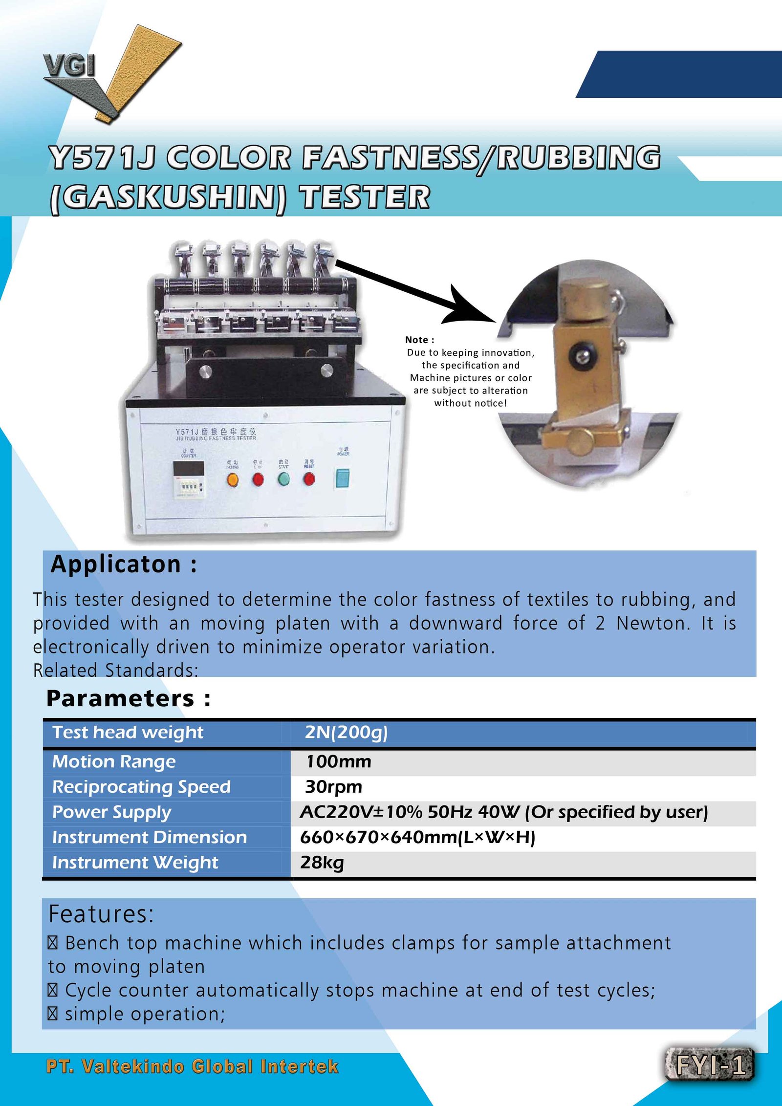 Rubbing Fastness tester (Japan Industry Standard) 