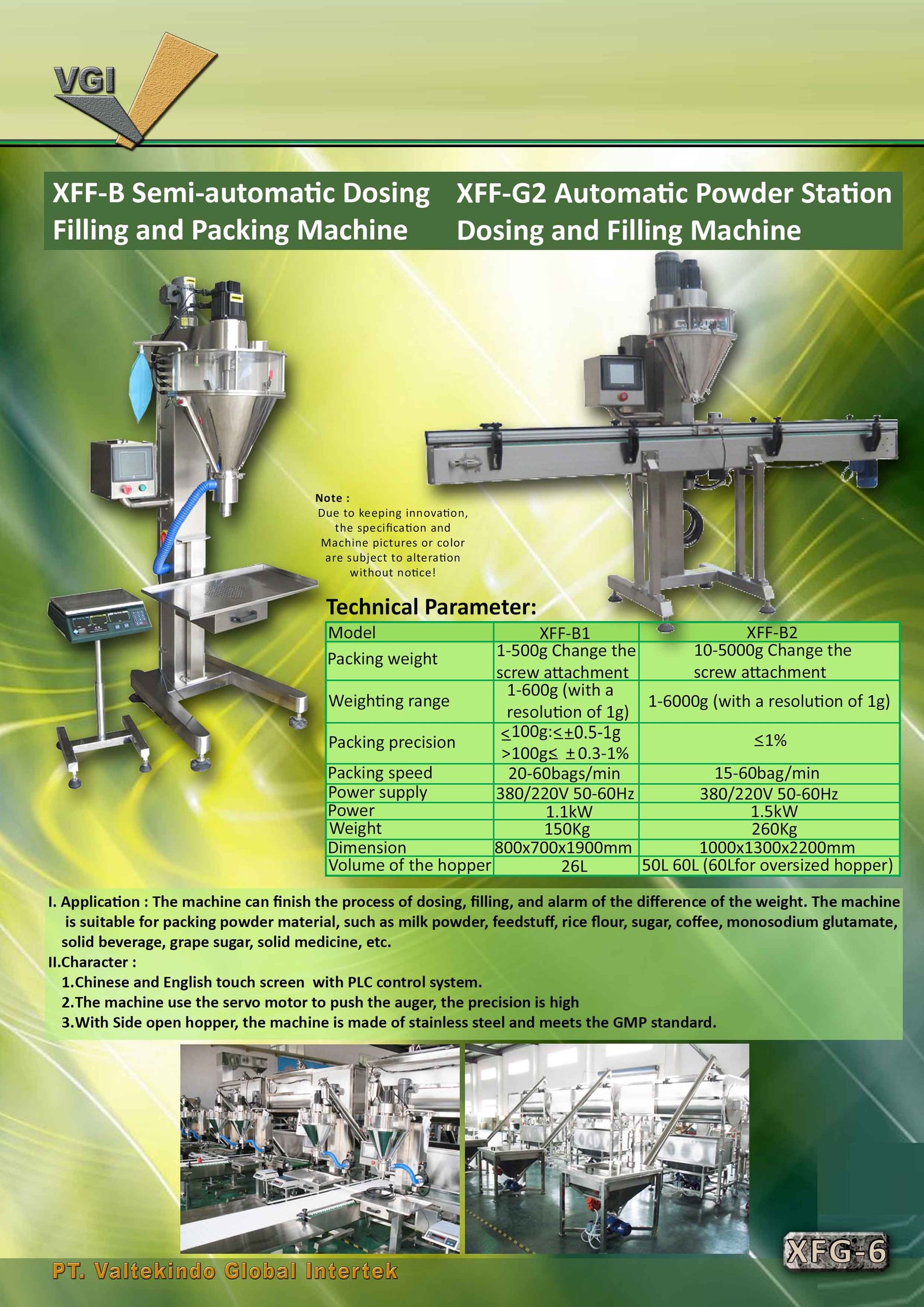 Semi automatic filling and packing machine & Automatic Powder Station Dosing