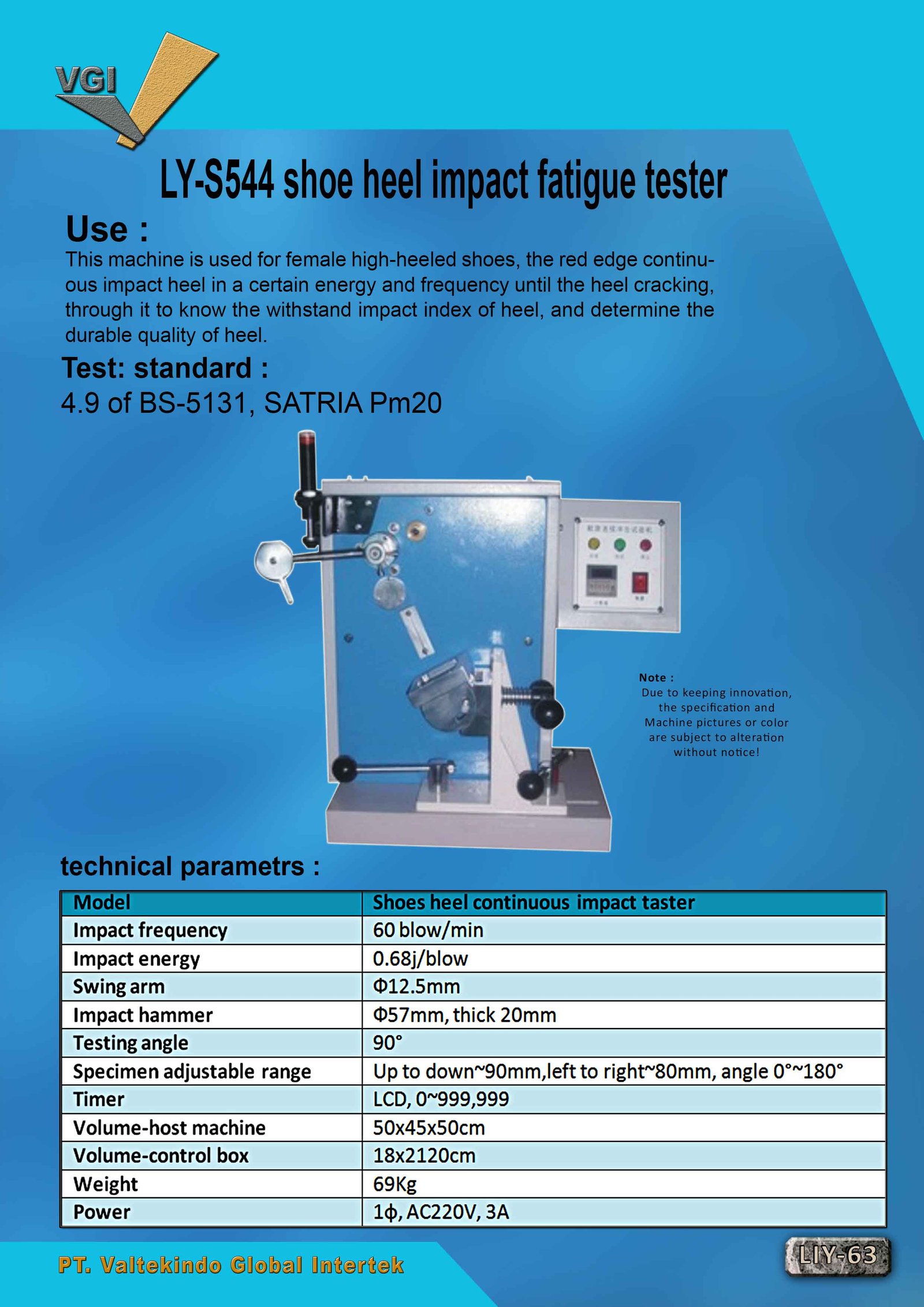 Shoe Heel Impact Fatigue Tester