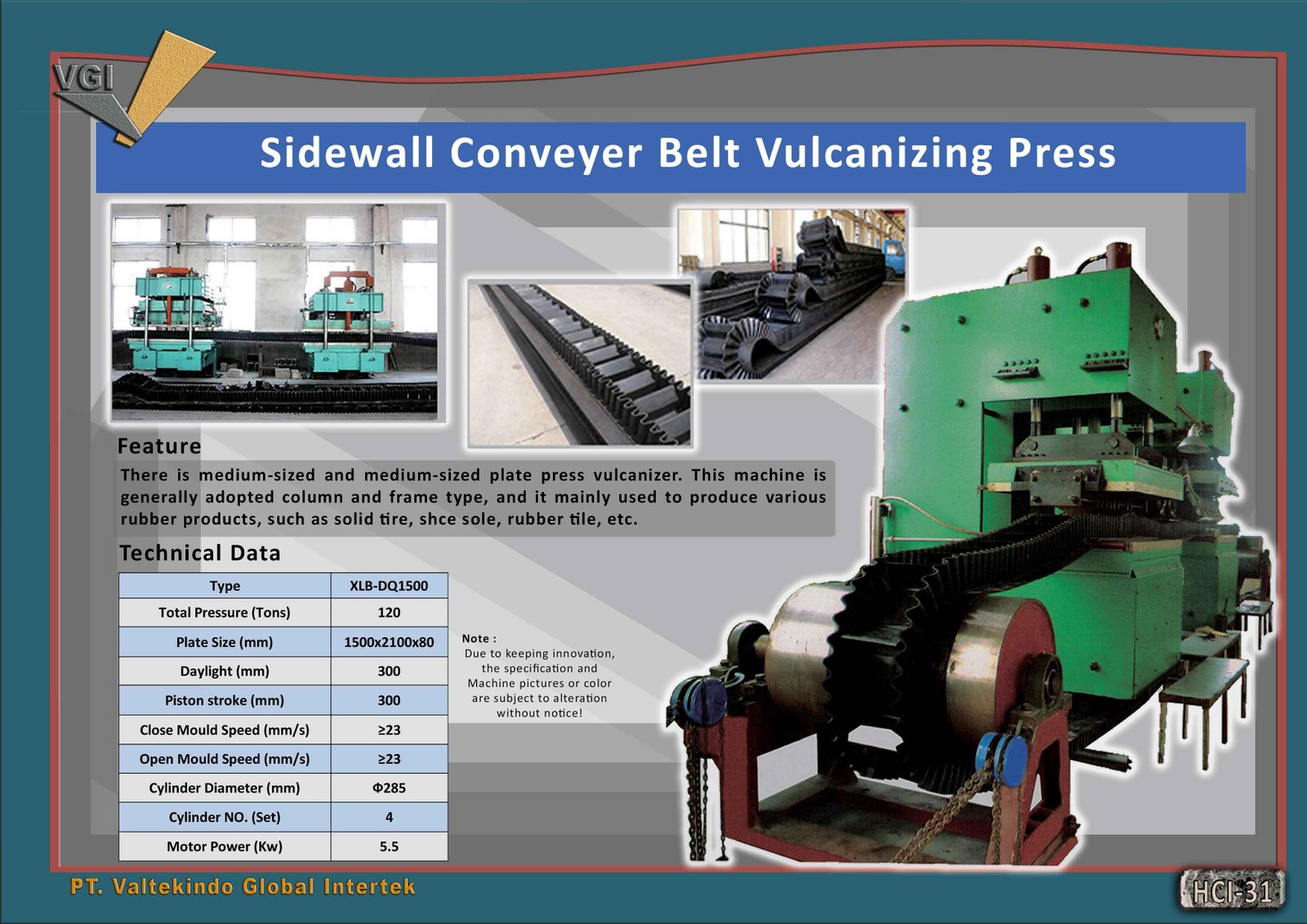 Sideway Conveyer Belt Vulcanizing Press