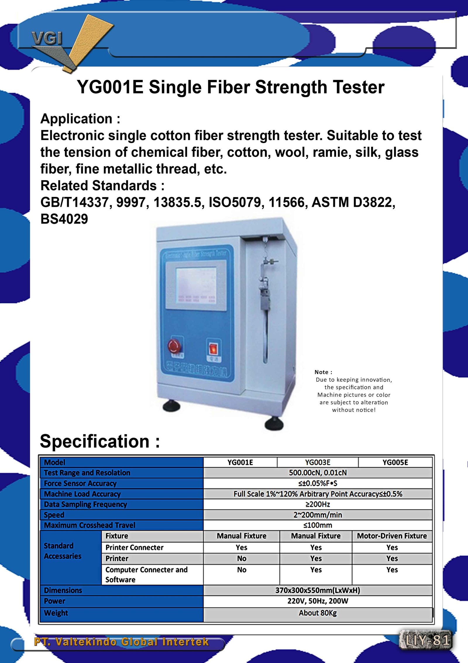 Single Fiber Strength Tester