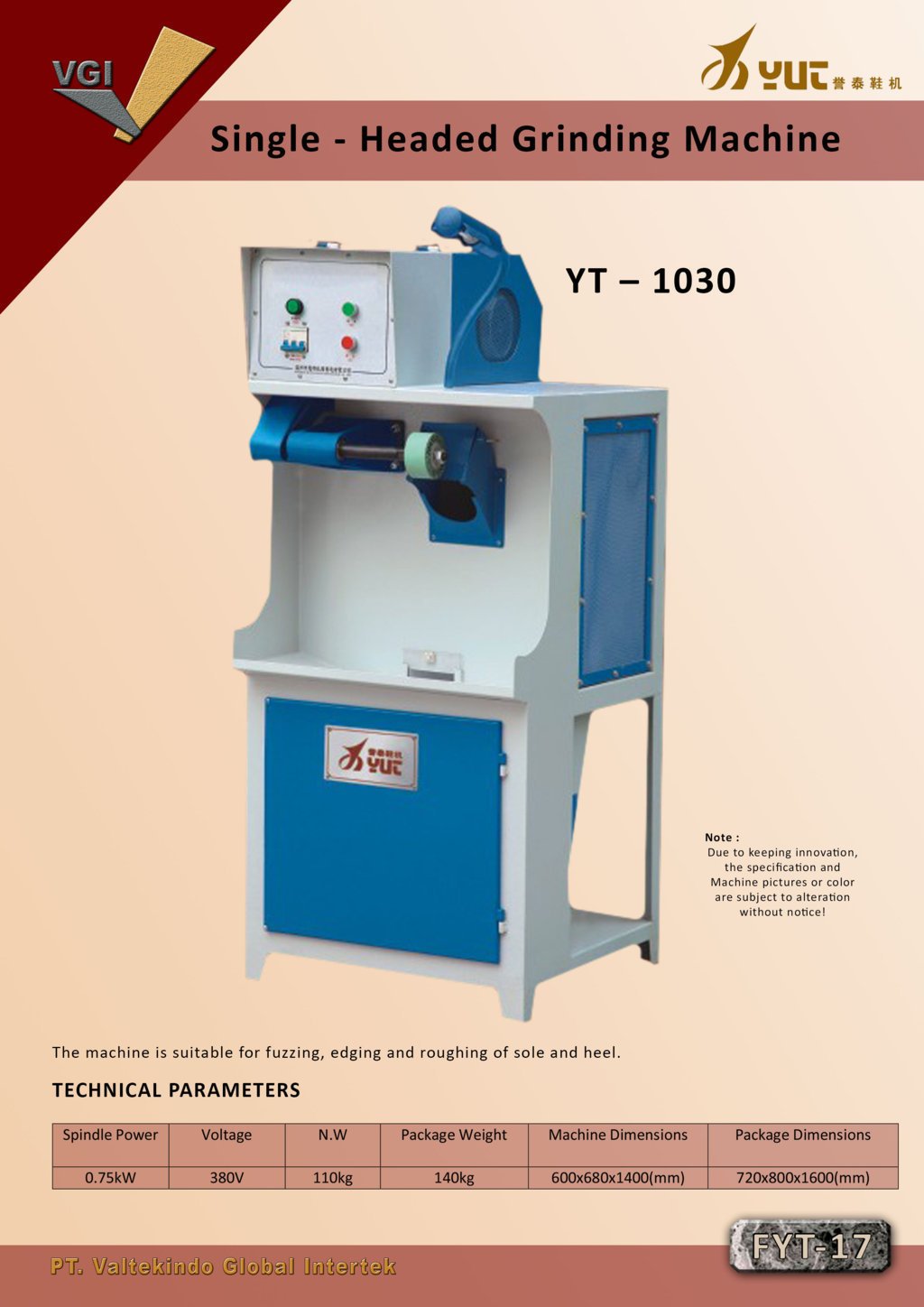 Single headed Grinding Machine