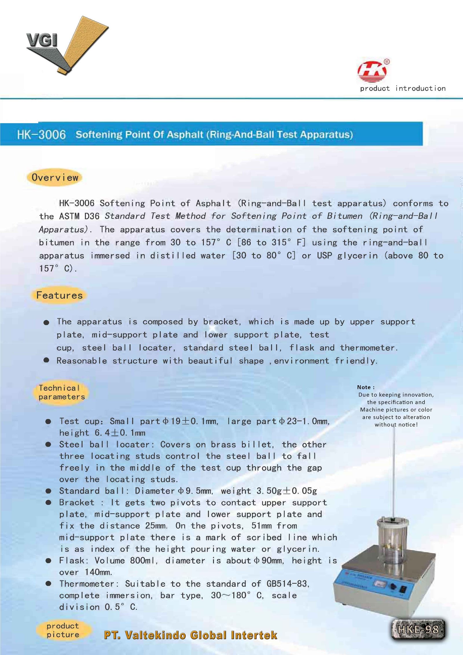 Softening Point Of Asphalt (Ring And Ball Test Apparatus)