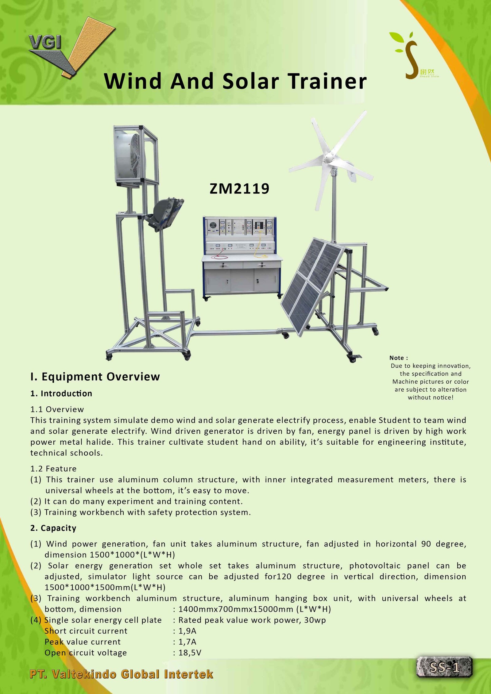 Solar And Wind Trainer Machinery