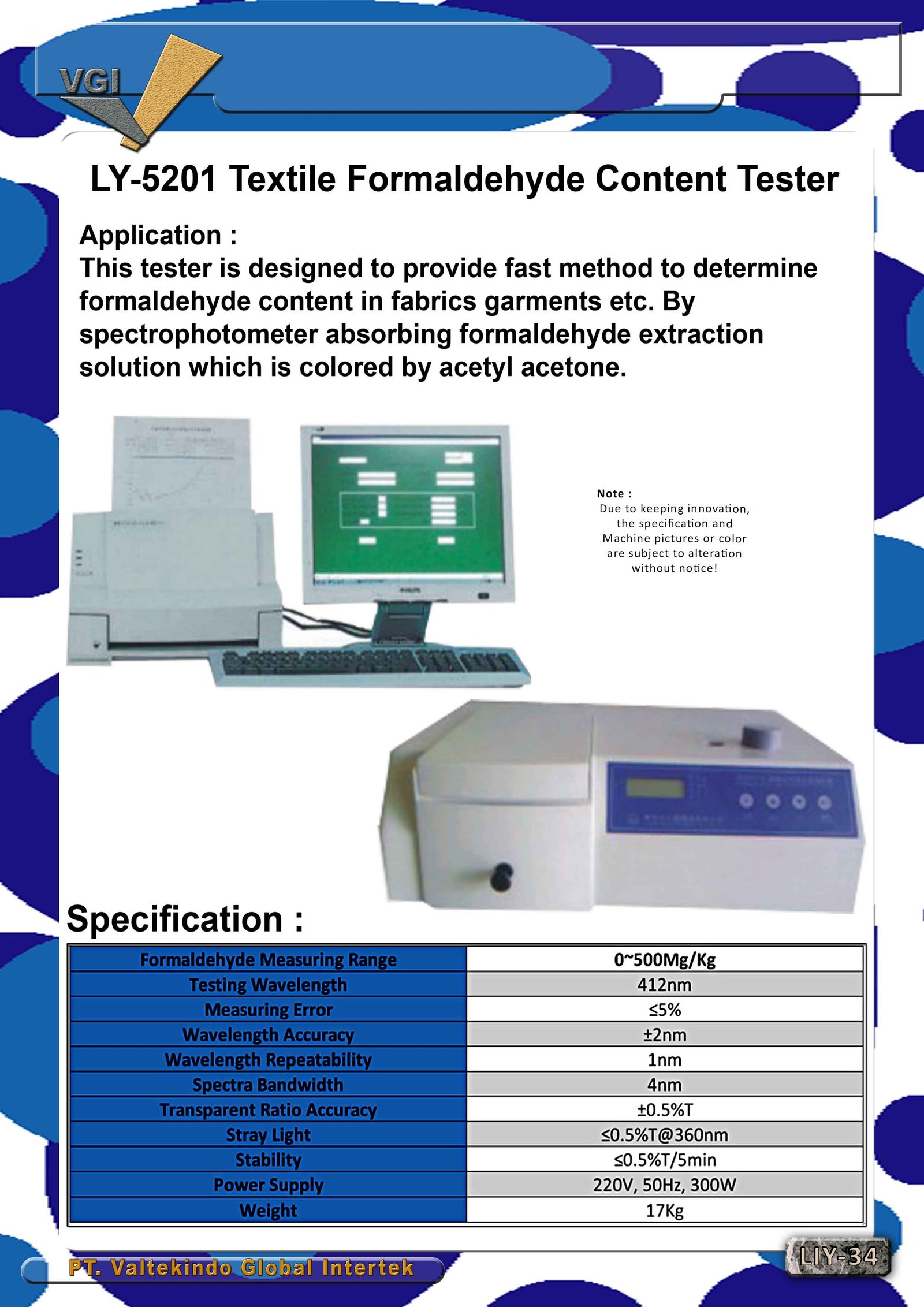 Textile Formaldehyde Content Tester