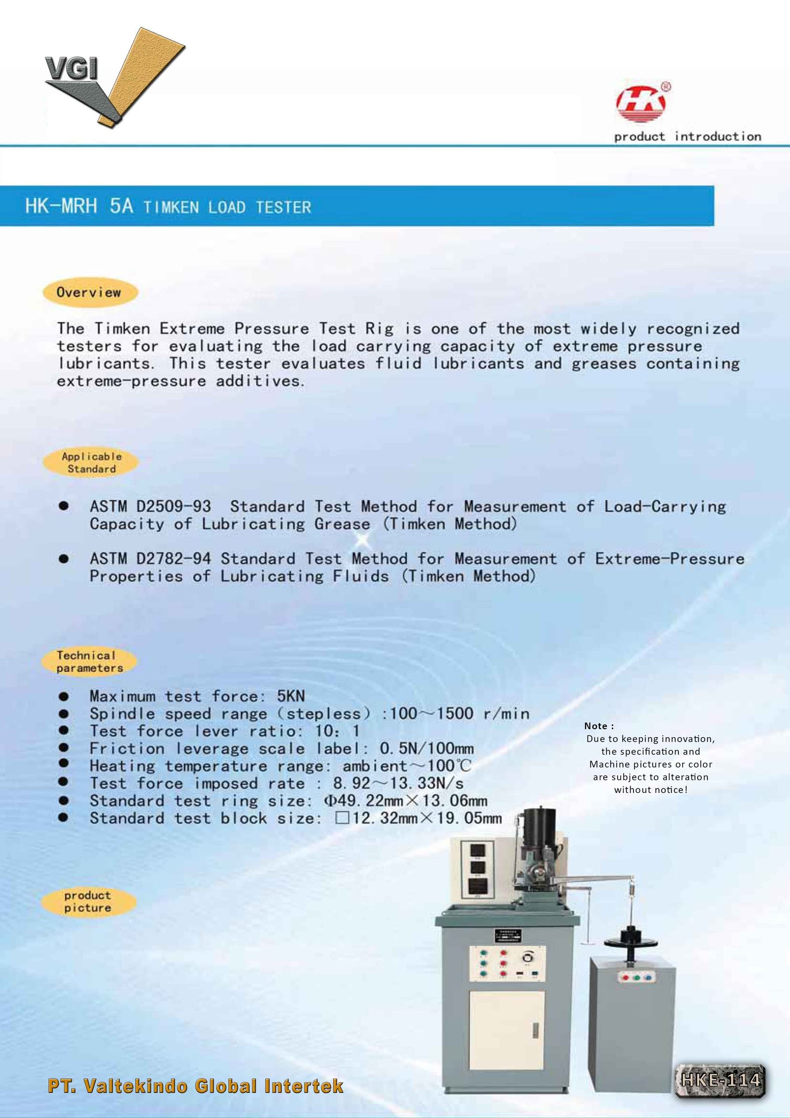 Timken Load Tester