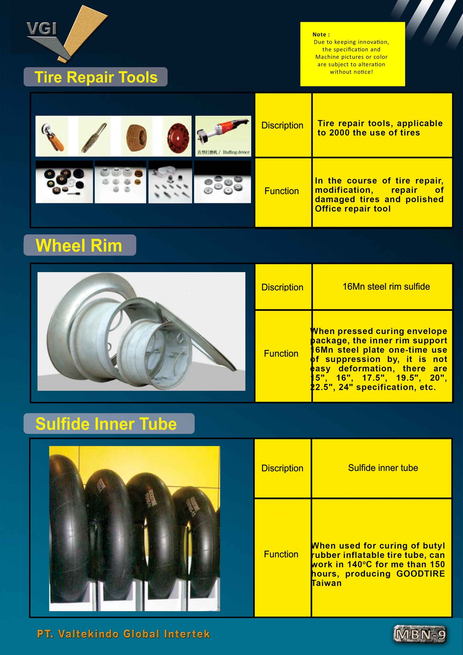 Tire Repair Tools , Wheel Rim , Sulfide Inner Tube