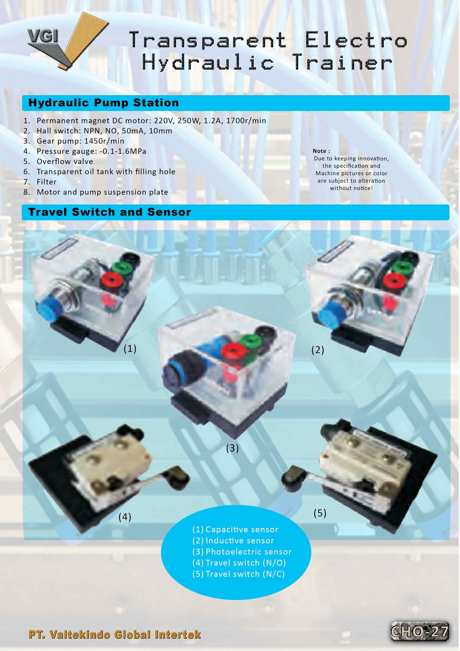 Transparent Electro Hydraulic Trainer 2