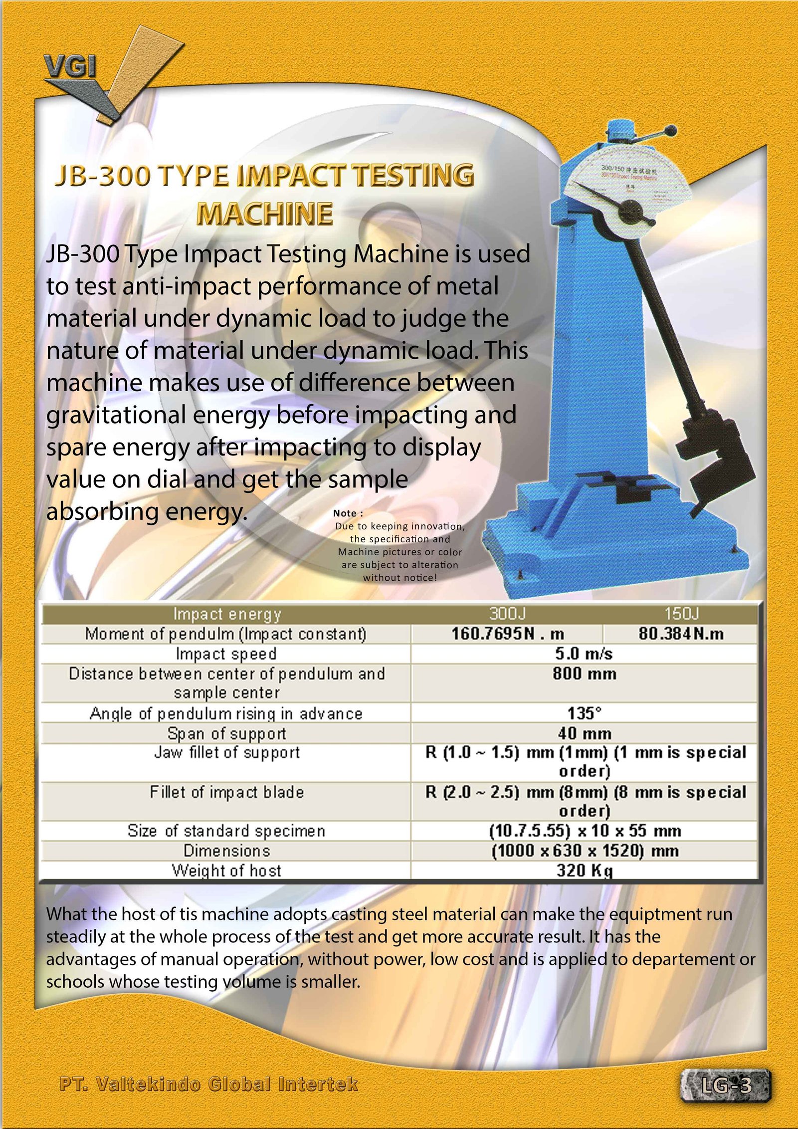 Type Impact Testing Machine