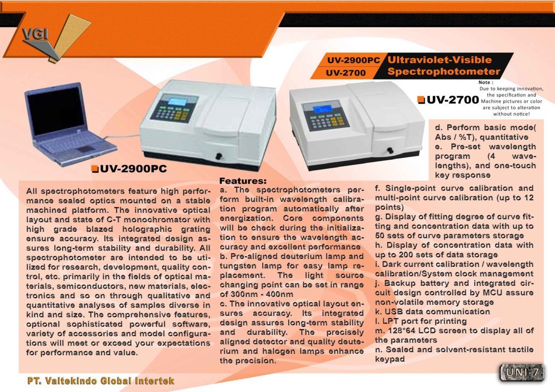 Ultraviolet Visible Spectrophotometer