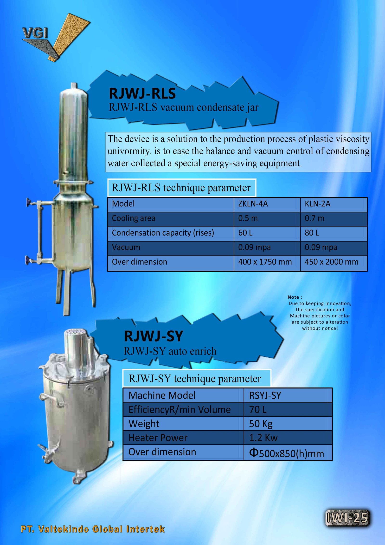 Vacuum Condensate Jar & Auto Enrich