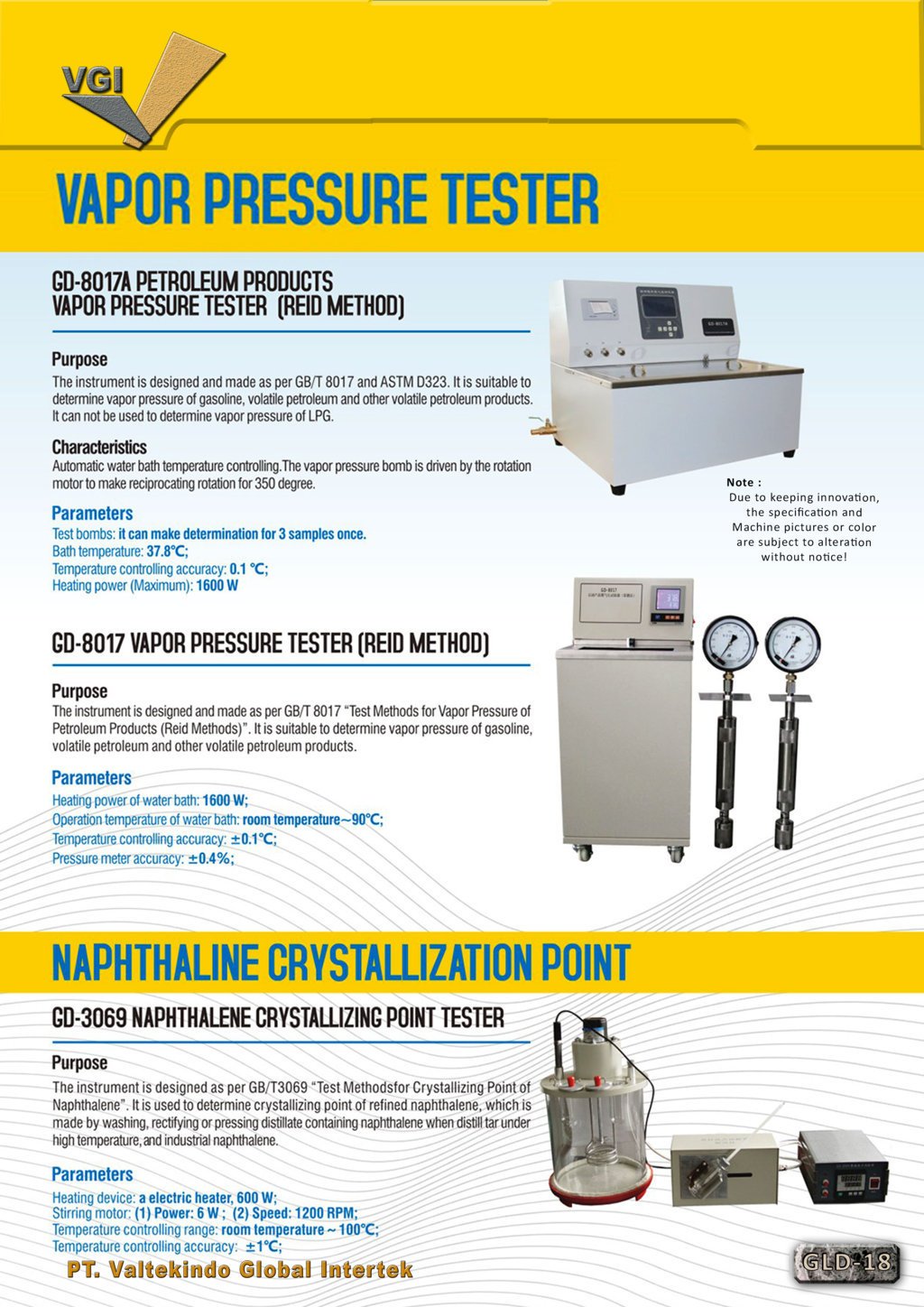 Vapor Pressure Tester