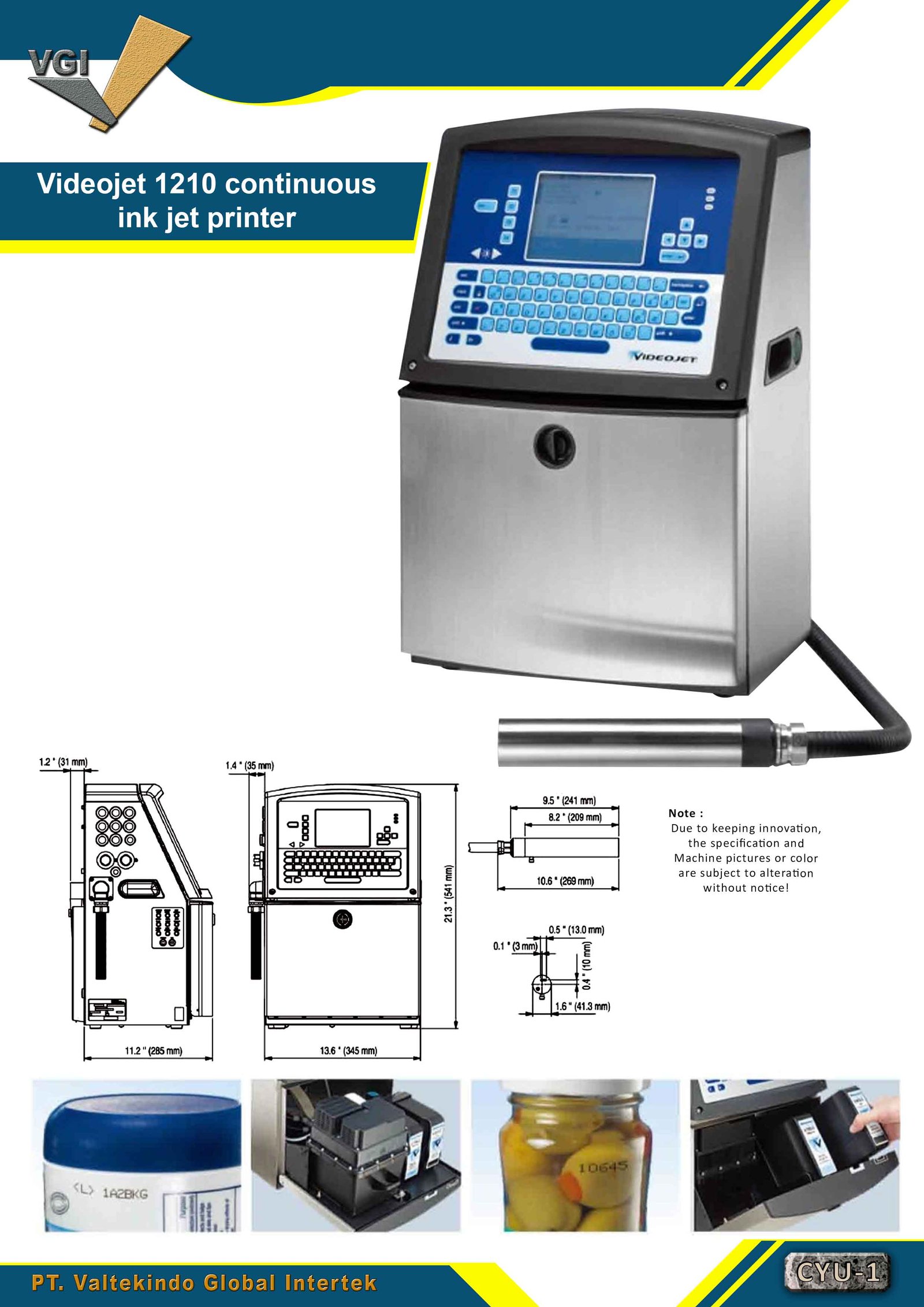 Videojet 1210 Continuous Ink Jet Printer