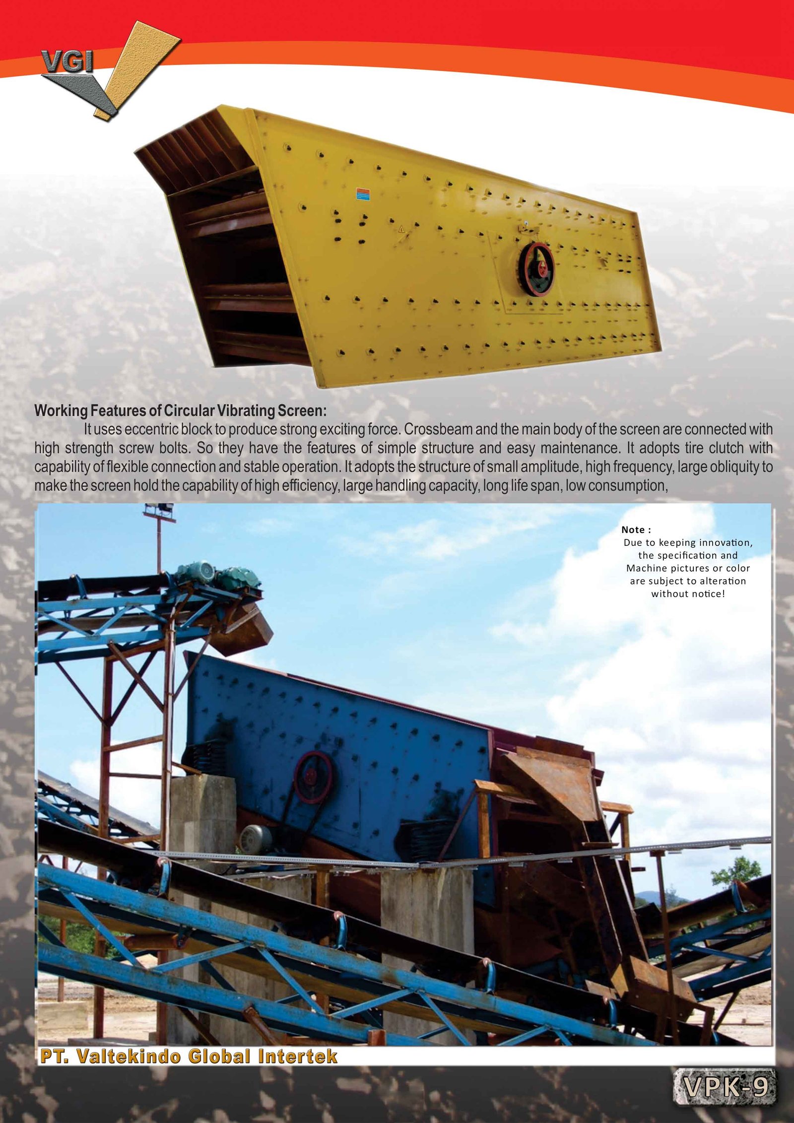 Working Feature Of Circular Vibrating Screen