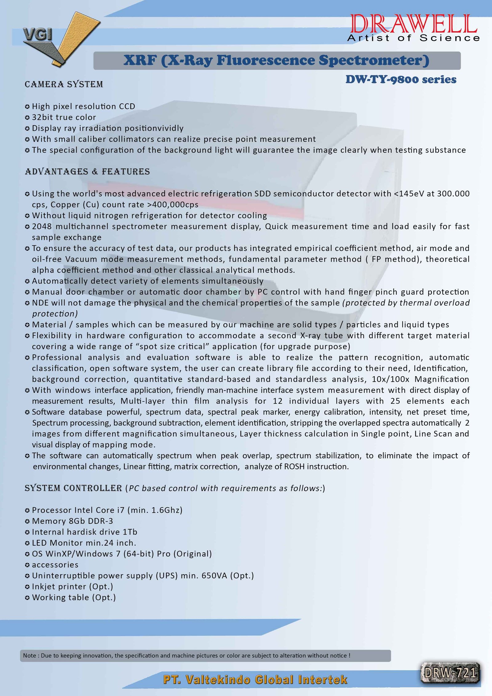 XRF X-Ray Fluorescence Spectrometer Spec